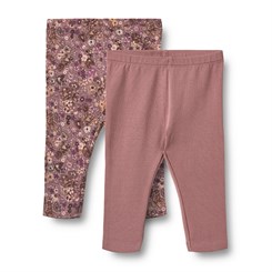 Wheat Jersey leggings Jules 2-pak - Lavender flowers